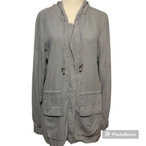 Sunday Gray Lightweight Zip Up Hoodie Sweatshirt Size Small